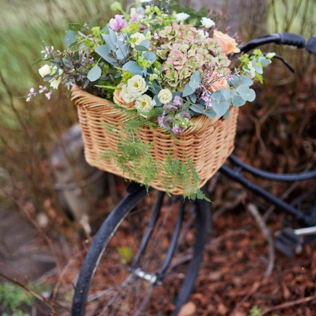 Flower Filled Bicycle Basket